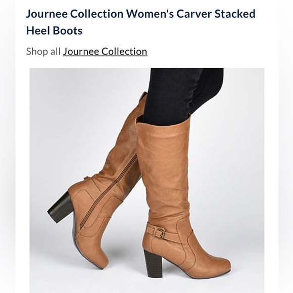 Journee Collection Carver Stacked Heel Boot - Picture 5 of 7